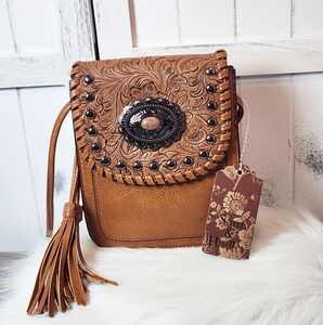 Sam & Hadley Embossed Leather Crossbody Bag